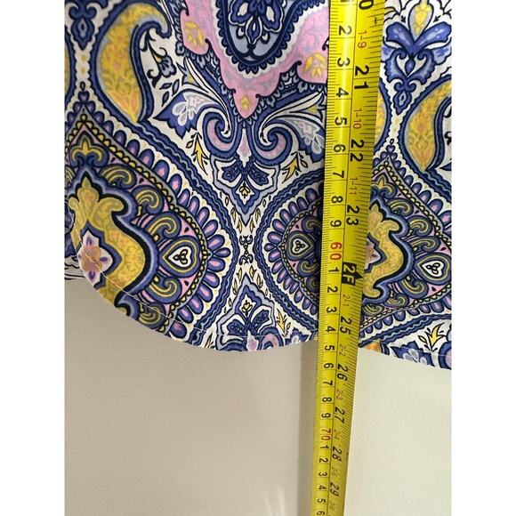 Talbots Size Small Paisley Blue Cotton Button Up Shirt Medallion Print Office - Picture 8 of 9